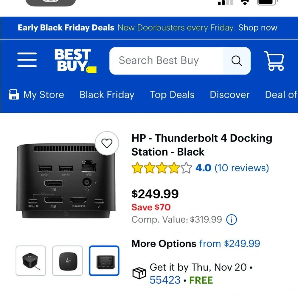 HP Thunderbolt 4 Black Docking Station